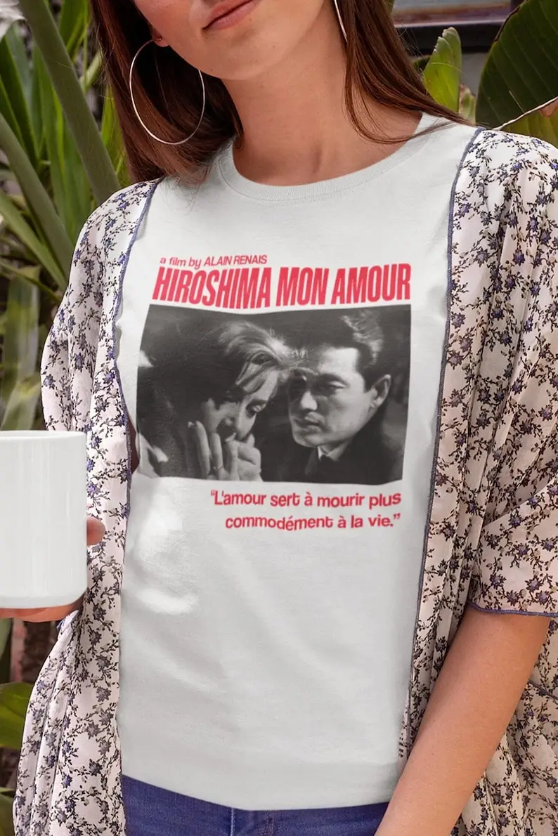 Hiroshima mon amour, aesthetic tshirt, film cult tee, marguerite duras, alain denais, nouvelle vague tshirt