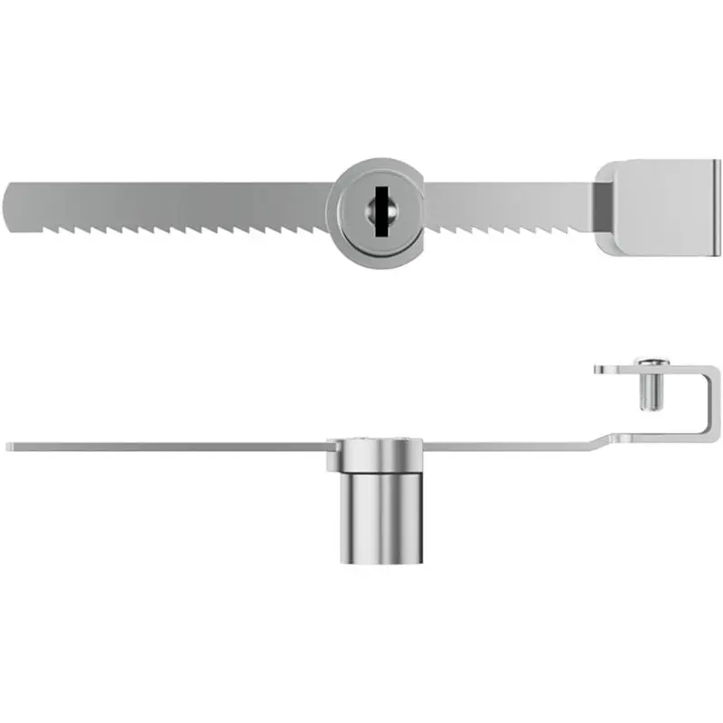 قفل علبة عرض ABZC-Secure، قفل بسقاطة بلمسة نهائية من الكروم، يناسب زجاج 4-8 مم، باب زجاجي منزلق، عبوتان