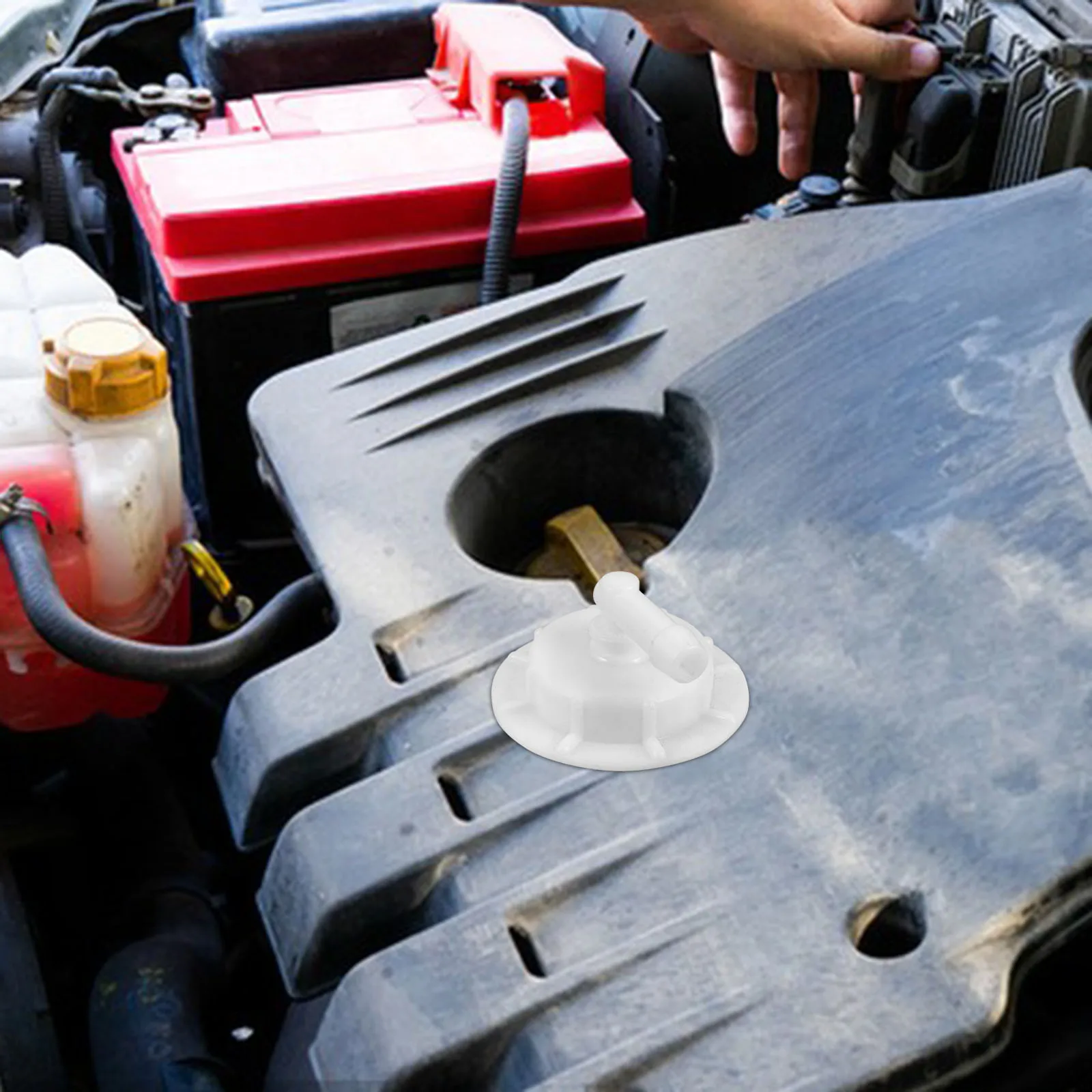 

Radiator Coolant Reservoir Cap Durable Plastic Water Cap For Overflow Tank Easy Install Engine Cooling System Fit