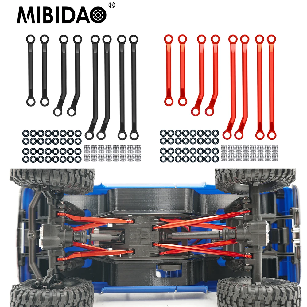

MIBIDAO, 8 шт., TRX4M, металлические звеньевые стержни шасси с большим зазором, звеньевые стержни для модели 1/18, детали для внедорожника с дистанционным управлением