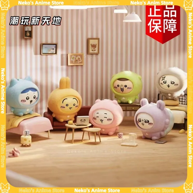 

In Stock Original Miniso Chiikawa Pajamas Face-Changing Kawwii Cartoon Soft Blind Box Jii Pendant Face-Changing Vinyl Anime Gift