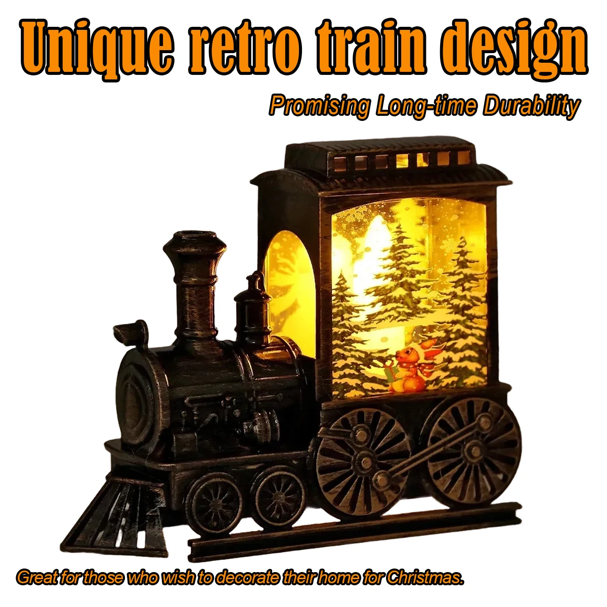 Led Portable Train Night Decoration Christmas Vintage Holiday Series Light Lamps Motif Warm Desk Show Room Most Deer Out For Up