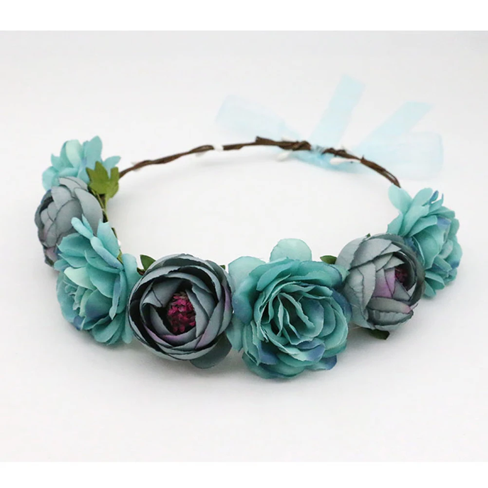 

Flower Headb Design Hair Rose Wreath Accessories Women Girls Party Tropical Daily Bridal Headpiece Wedding Rose