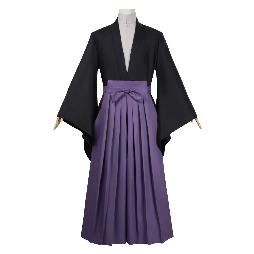 

Traditional Japanese samurai style kimono cosplay costume, black purple Hachiman, cosplay costume, suitable for Halloween