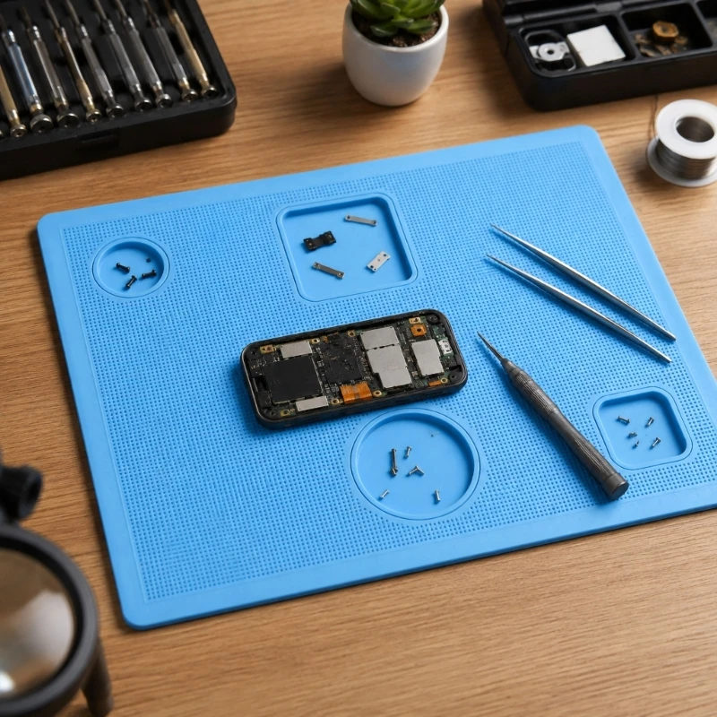 Phone Screen Film Placement Guide Pad Grip Texture Camera Opening for Flat Alignment at Desktop Repair Table Use F19E
