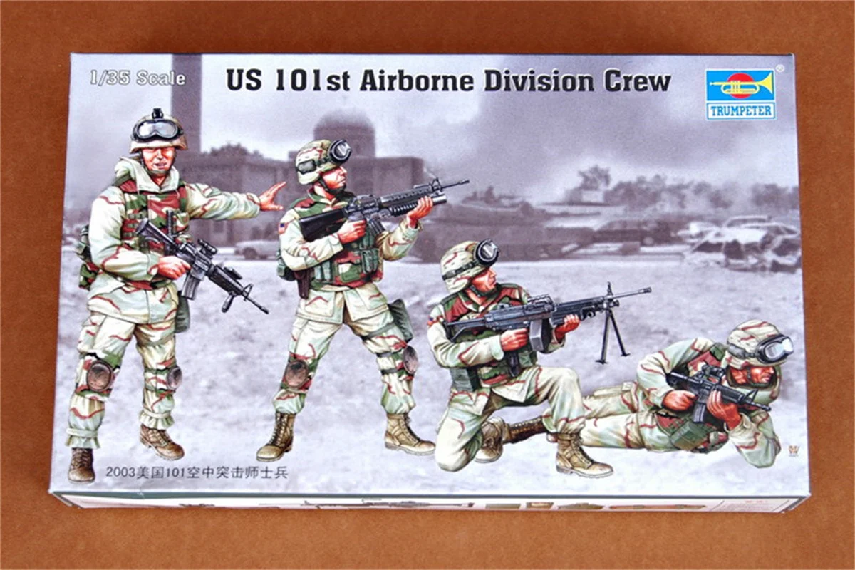 

Trumpeter 1/35 Scale US 101st Airborne Division Crew Soldiers Figures Military Plastic Assembly Model #00410