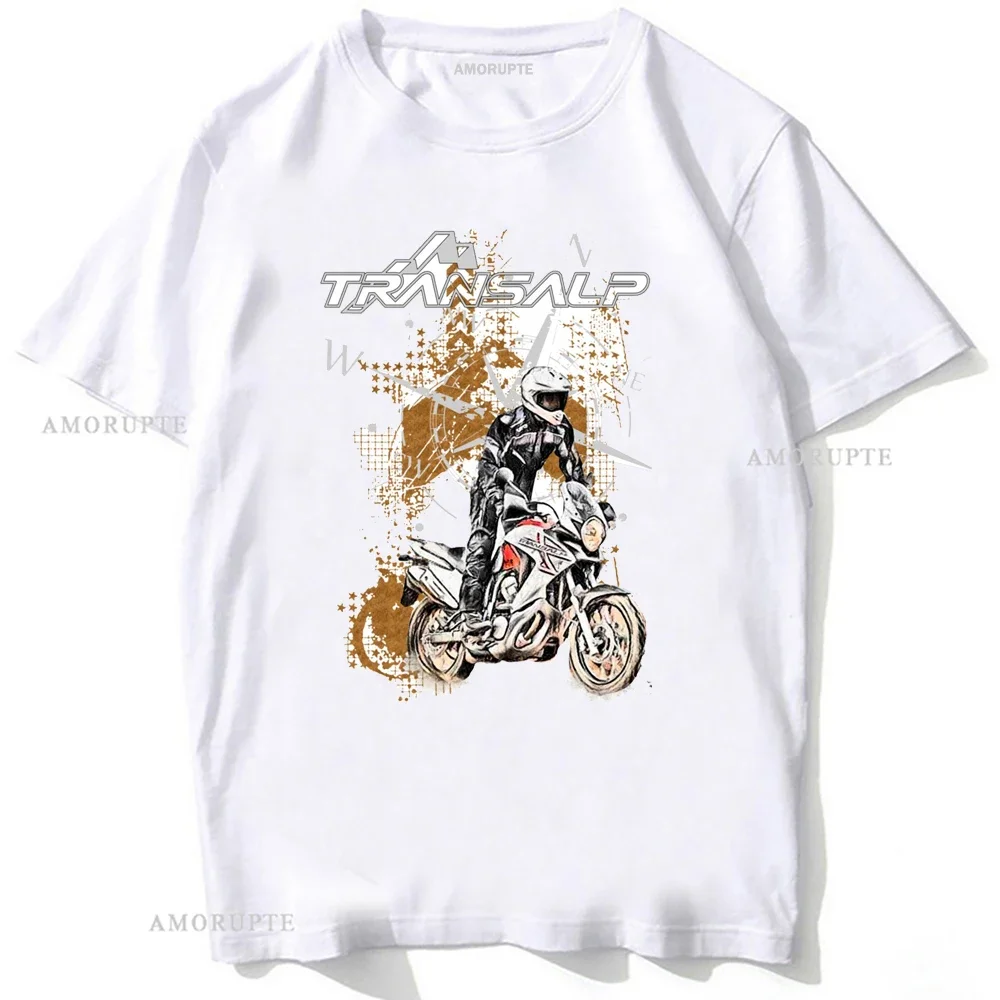 Transalp VL 700V Classic Big Trail Racing Motorcycle Rider T-Shirt New Summe Men Short Sleeve Boy Casual Tees Cool Riding Tops