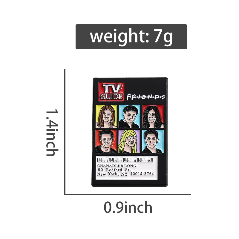 TV Show Friends Collection Enamel Pins Custom Sitcoms Character Role Brooch Backpack Lapel Badge Jewelry Accessory Gift for Fans
