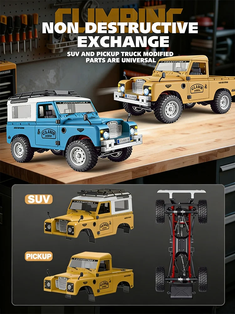 2026 NEU SG1009 4WD RC Kletter-Defender/Pickup Upgrade Verbindungslicht 1:10 Offroad-Fahrzeugmodell Ferngesteuertes Auto Jungen Spielzeug RTR