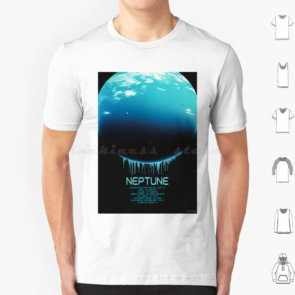 Neptune-The Solar System ( Poster Serie-9 / 9 ) T Shirt 6xl Cotton Cool Tee Minimalistic Planet Planets Serie Solar System The