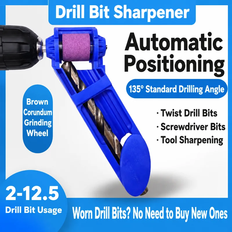Portable Drill Bit Sharpener Corundum Grinding Wheel Drill Bit Sharpener Titanium Drill Powered Tool Parts Grinder Tools