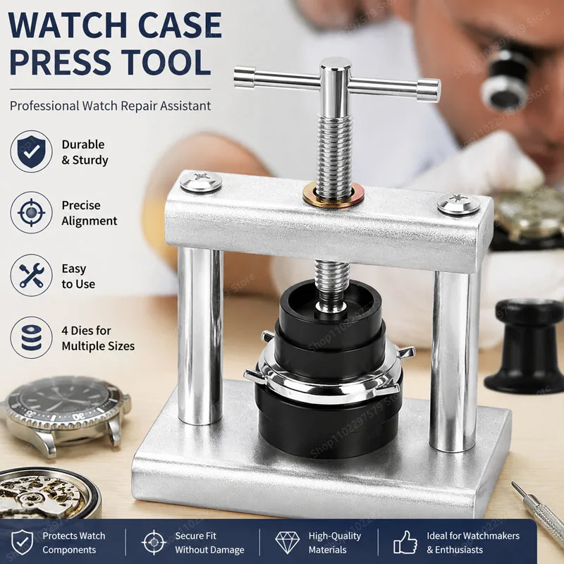 Desktop Watch Repair Capping Machine, Multi-Standard Square And Round Molds, Maintenance And Repair Tools For Watch Enthusiasts.