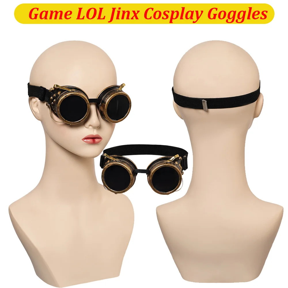 

LOL Jinx Arcane Cosplay Goggles Eyeglasses Outfits Adult Headgear Glasses Women Halloween Carnival Party Costume Accessories