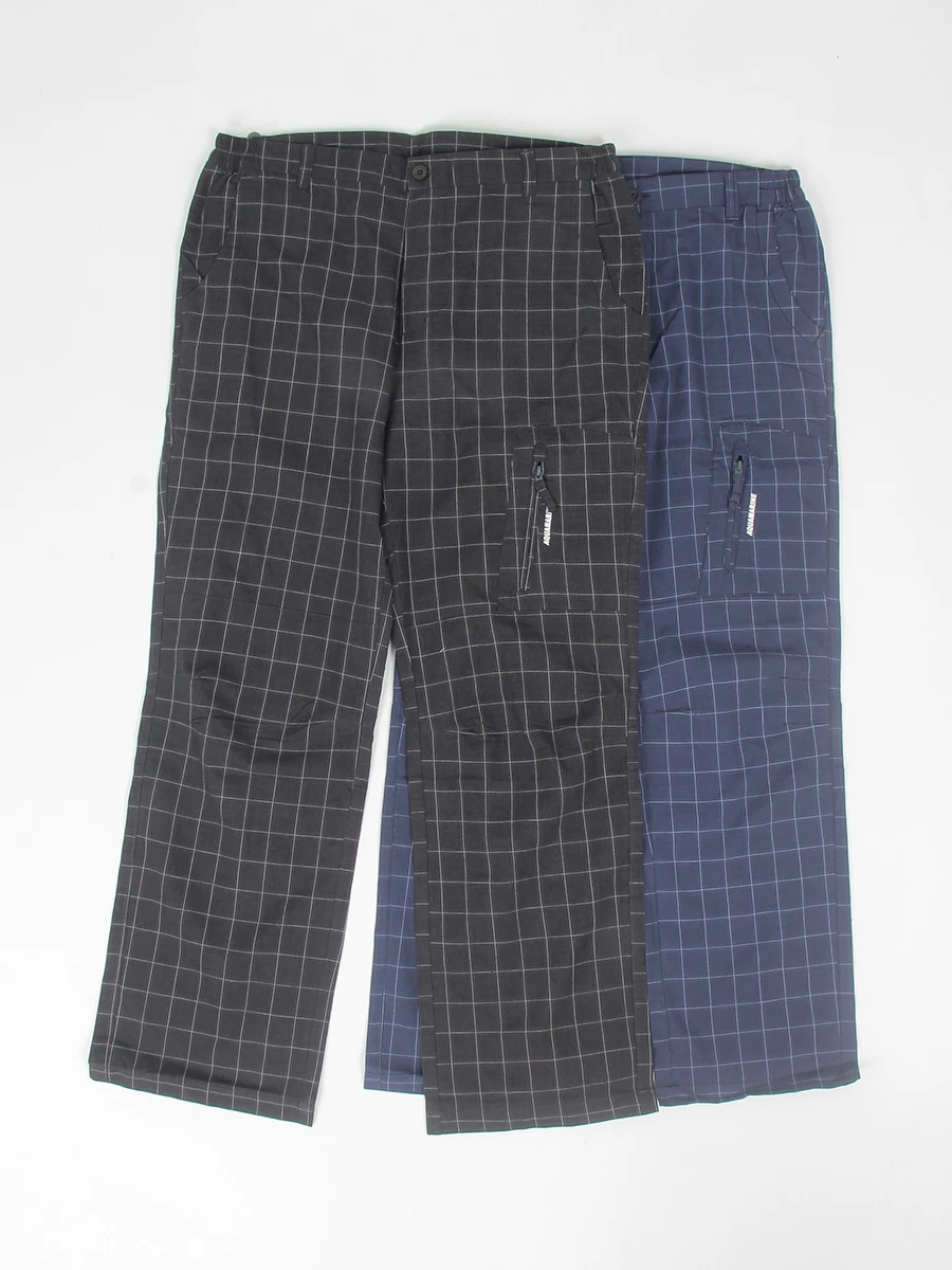 

Мужские свободные брюки из чистого хлопка, дышащие, тонкие, в клетку, повседневные, для американского стрит-дэнса, хип-хопа, прямые, длинные...