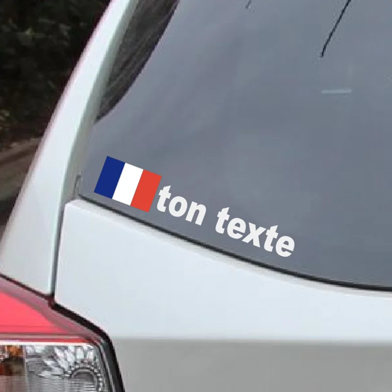 Suitable for French Flag Custom Text or Name Waterproof Reflective Car Motorcycle Helmet Styling Decorative Accessories Stickers