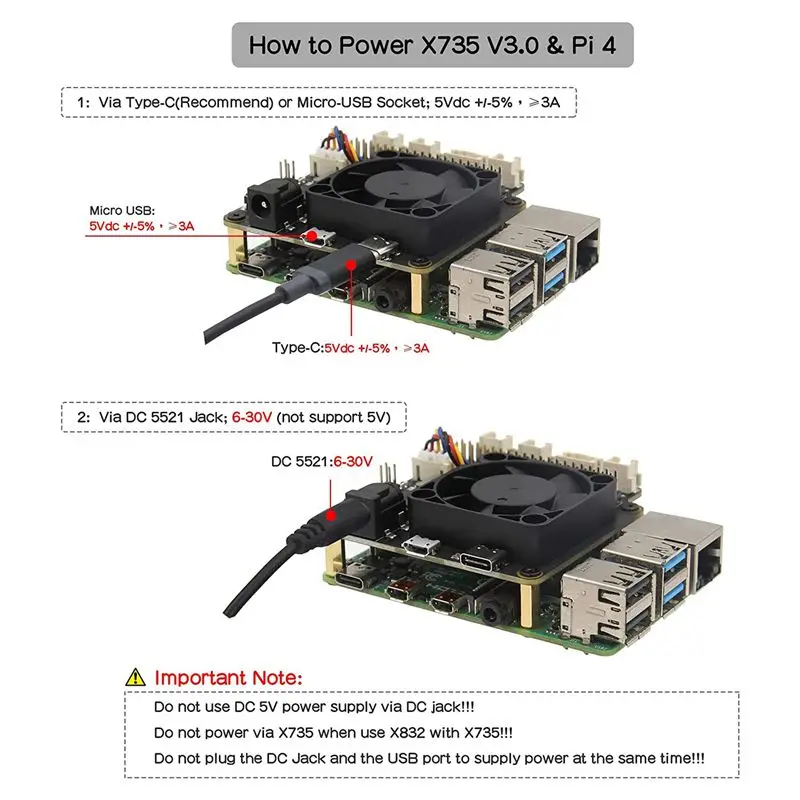 (A96Z] X735 V3.0 RaspberryPi 4B X825 NAS 2.5인치 SATA 하드 디스크 SSD 전원 확장 보드용 전원 관리 확장 보드 썸네일 7