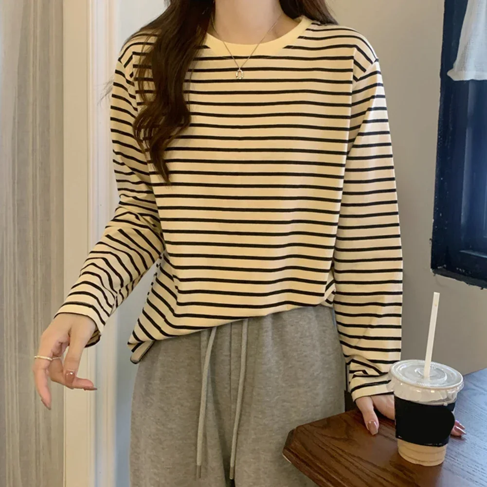 

All Season Casual T-shirt For Women Crew Neck Tee Loose Casual Top Brand New Item Microelasticity Polyester Fabric