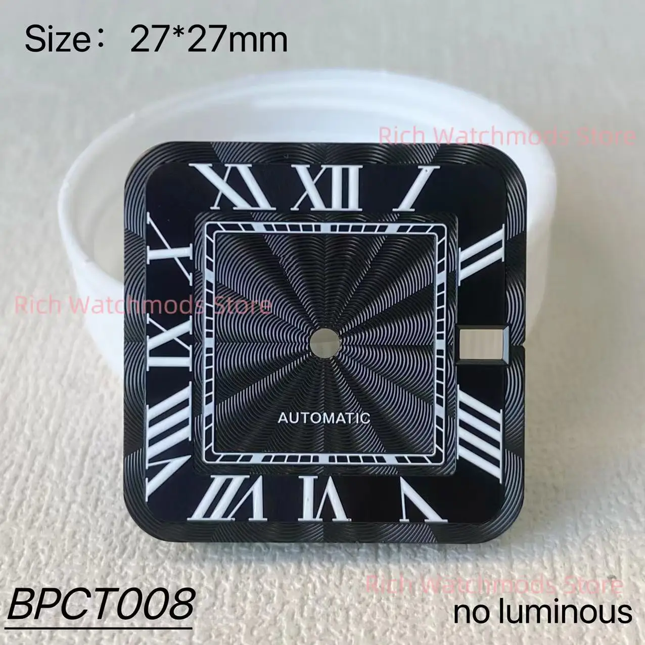 27MM S Logo Santos OEM Sterile NH35 Dial Watch Module Customized Unmarked Dial Men's Watch Accessories Watch Part