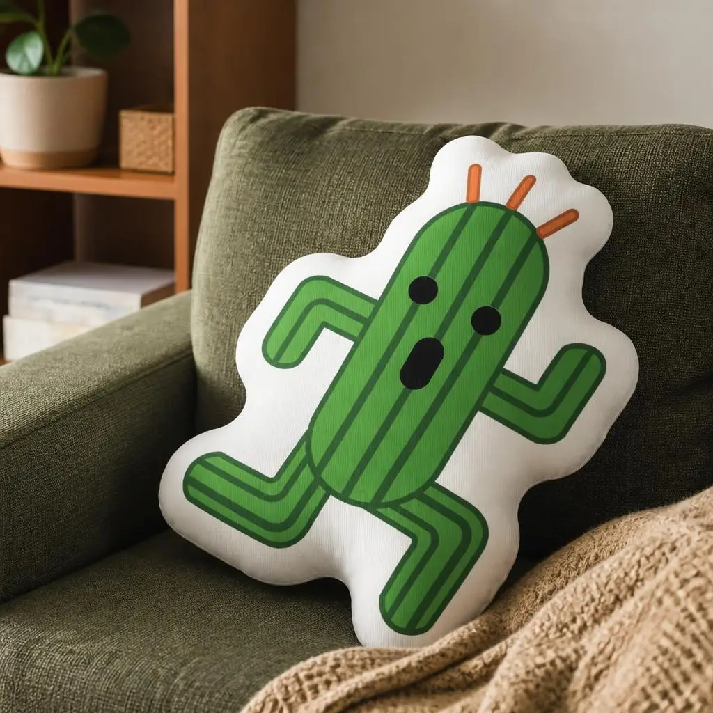 Cactuar FF Game Plush Pillow Cushion Irregular Stuffed Throw Pillow Home Decor Gift Sofa Bed Couch