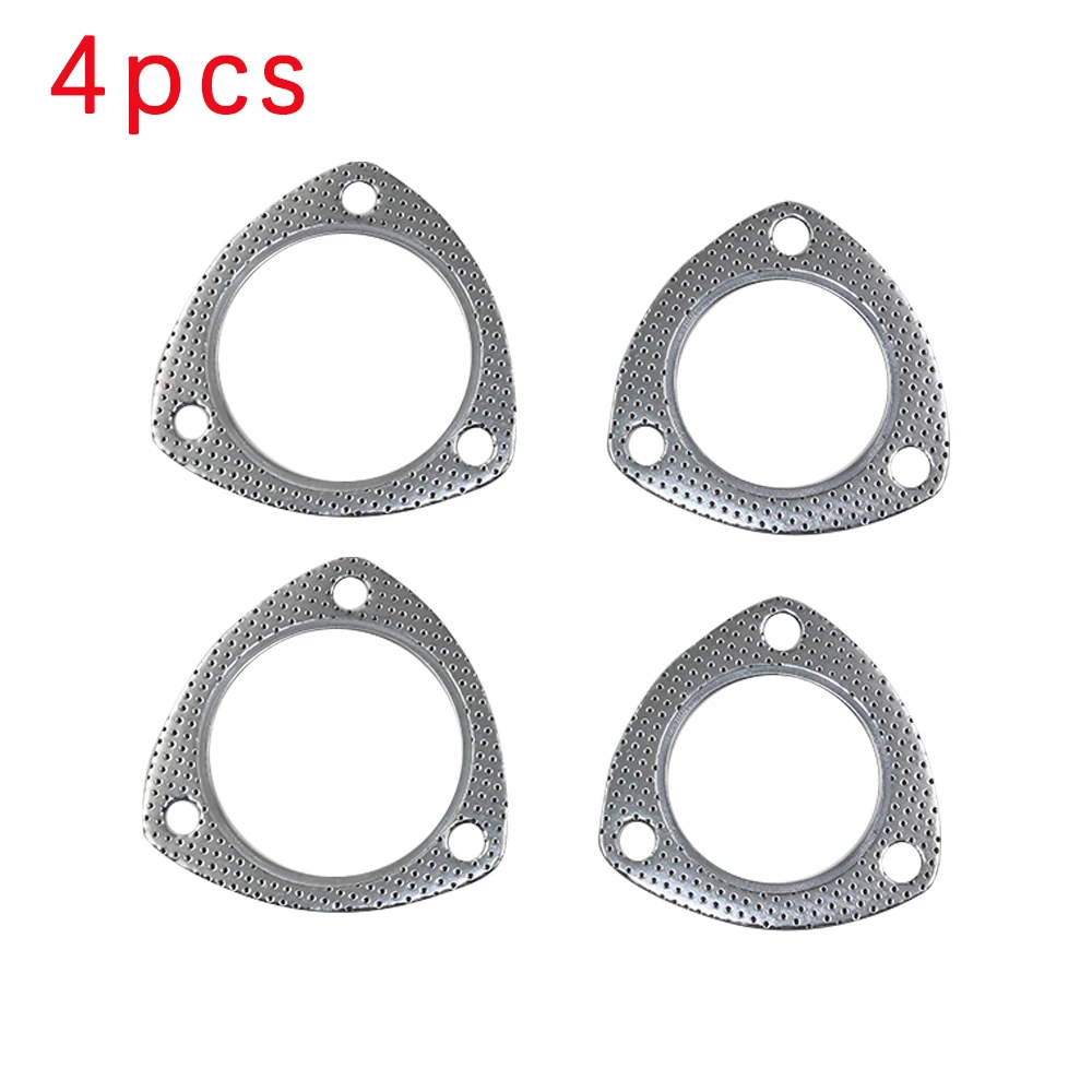 

JZZ 4pcs Universal Stainless Steel Triangle Exhaust Pipe Flange Gasket Down Pipe Gasket 2'' 2.5'' 3''