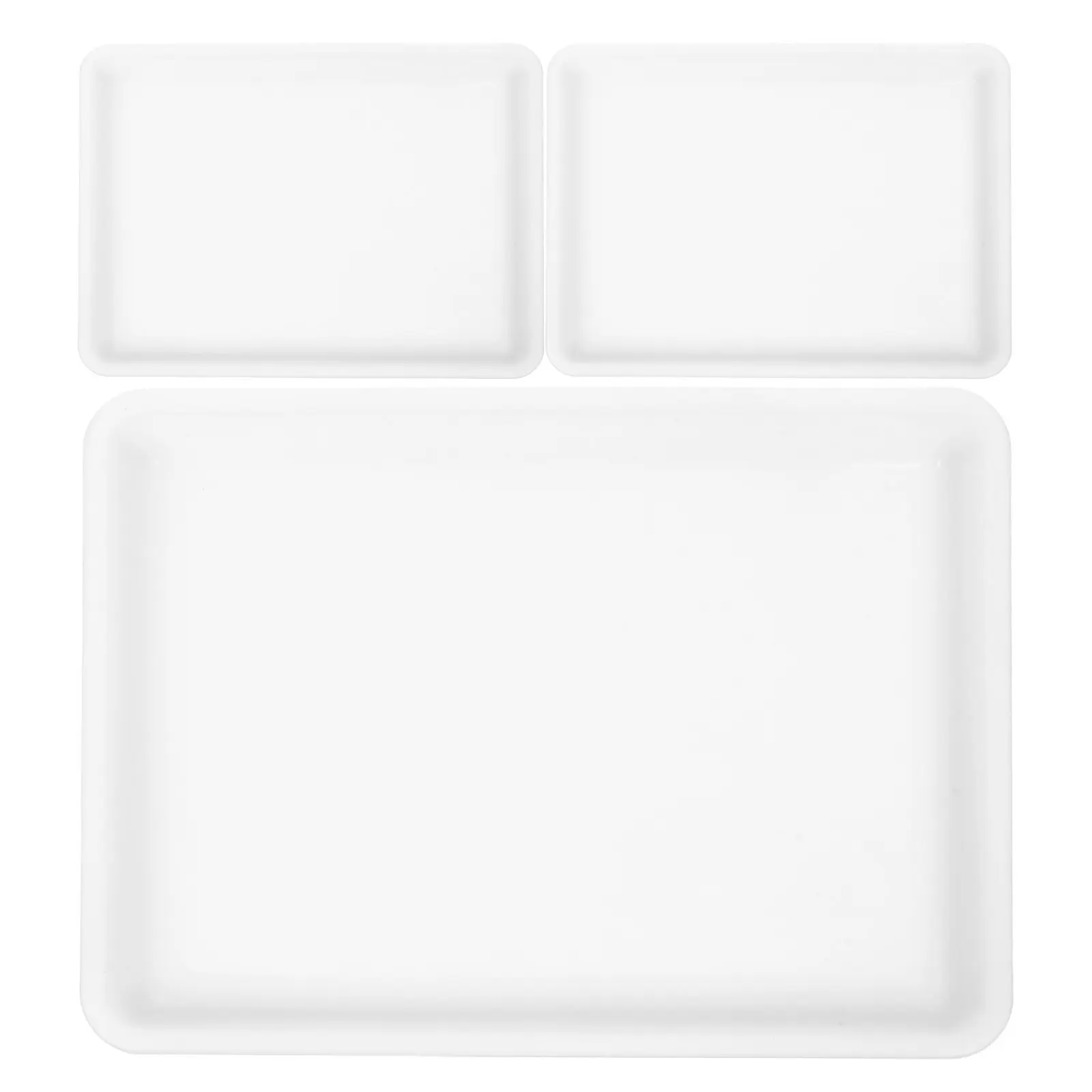 3個入り水彩ミキシングパレットトレイ-プラスチック製ペイント皿-フローティングペイント、ウォーターマーブリング、色のブレンディング用-ポータブル-軽量