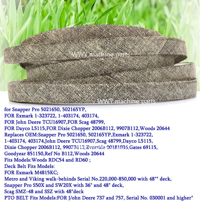 

Compatible (B112) 0.625x115in Kevlar Dry Wrap Triangle Strap TCU16907 for John Deere