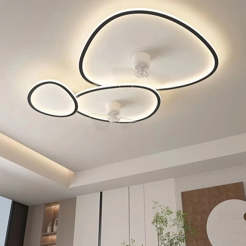 Modern Minimal ceiling fan light ultra-thin and creative integrated fan light suitable summer/winter smart silent ceiling lights