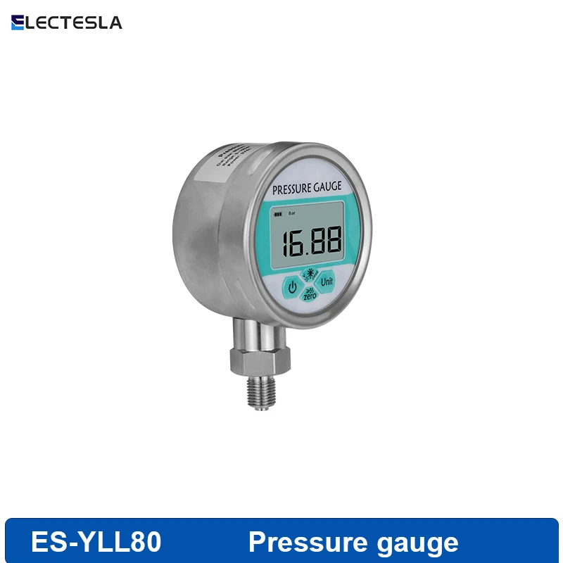 

80mm RadialDigital Pressure Transmitter 316L Stainless Steel 1000bar Gas Liquid Fuel Manometer Pressure Gauge