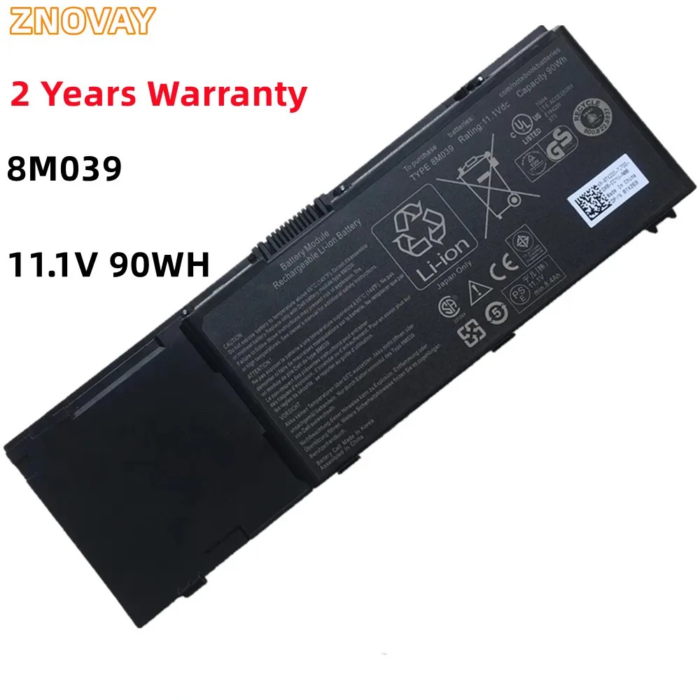 

ZNOVAY New 8M039 KR854 312-0215 4P887 11.1V 90Wh/8400mAh Laptop Battery For Dell Precision M6400 6500 C565C