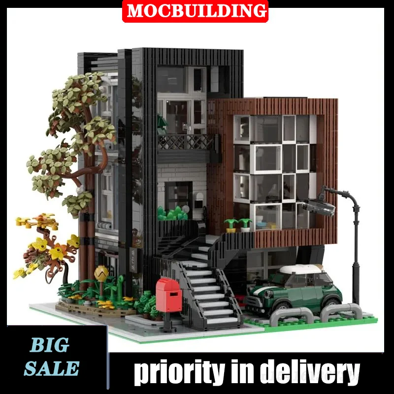 Moc City Building Villa Model Bouwsteen Assemblage DIY Huis Auto Collectie Speelgoed Geschenken