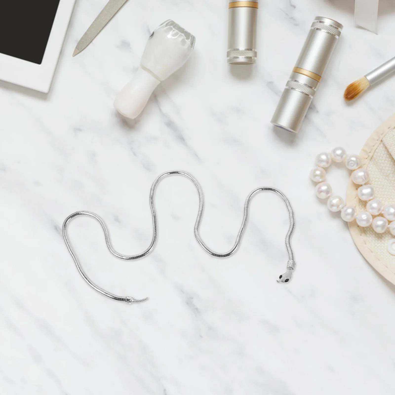 

Snake Hair Accessories Collar Necklace Jewellery Silver Zinc Alloy Men and Women