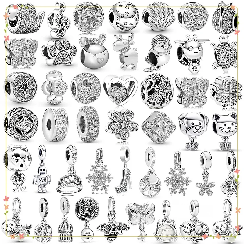 

2025 New 925 Silver Plated Diamond Alloy Hollow Charm Beads For Pandora DIY Necklace Bracelet Jewelry Accessories Gifts ﻿
