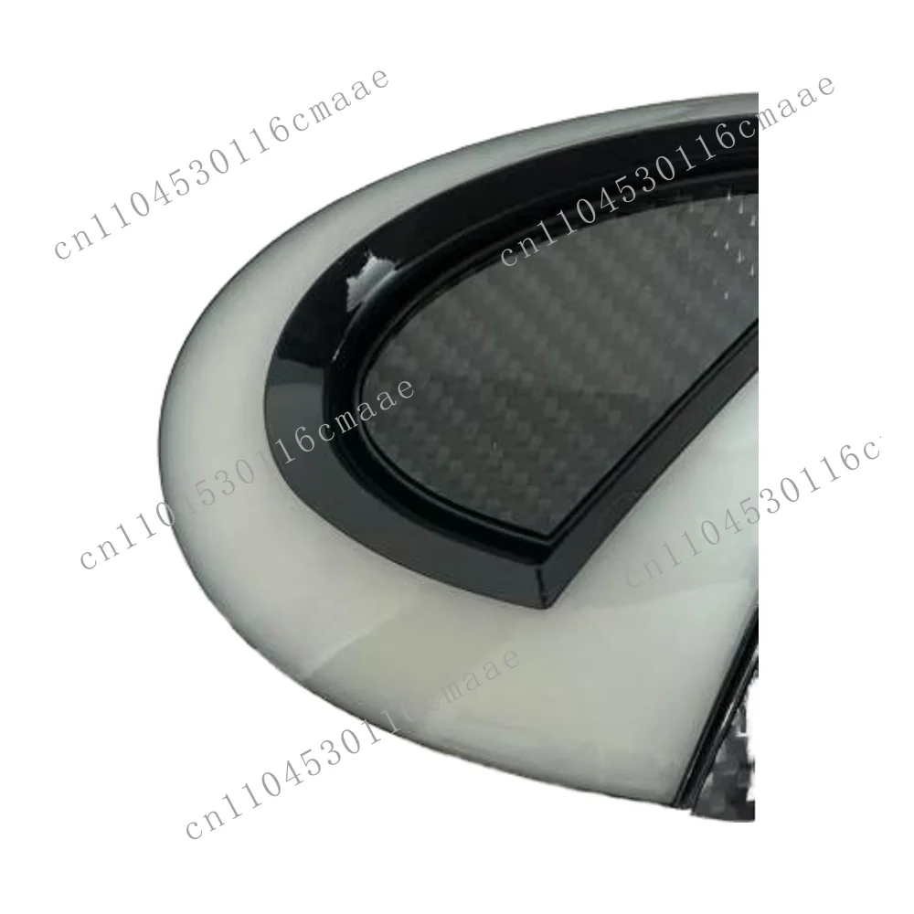 Suitable for 2013 + QX70 Flow series lights Car logo 12V grille headlights, suitable for black base ordinary carbon fiber