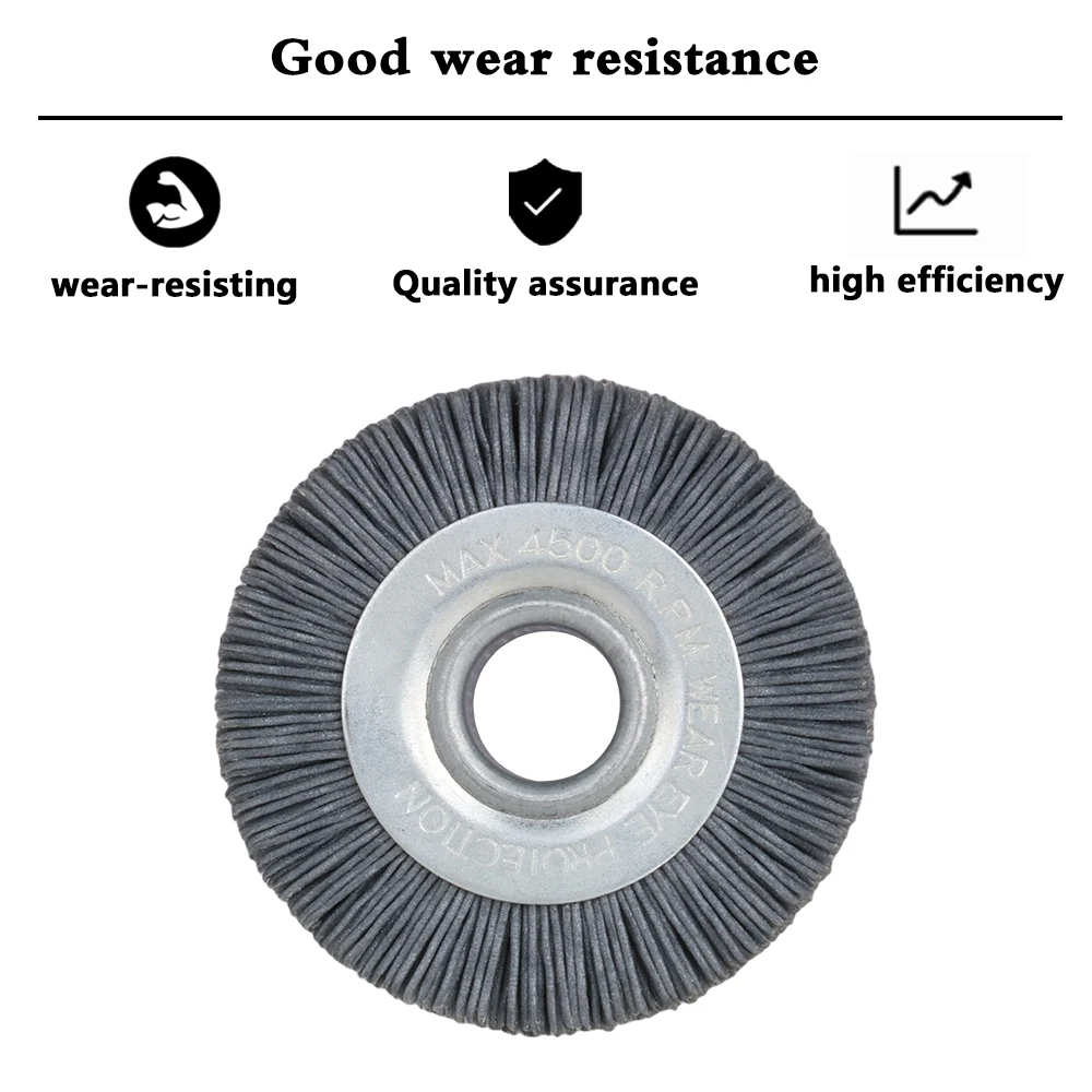 70Mm Nylon Wiel Borstel Boring 16Mm Voor Houten Meubelen Metalen Slijpen Polijsten Schurende Staalborstel Grinder 180 #
