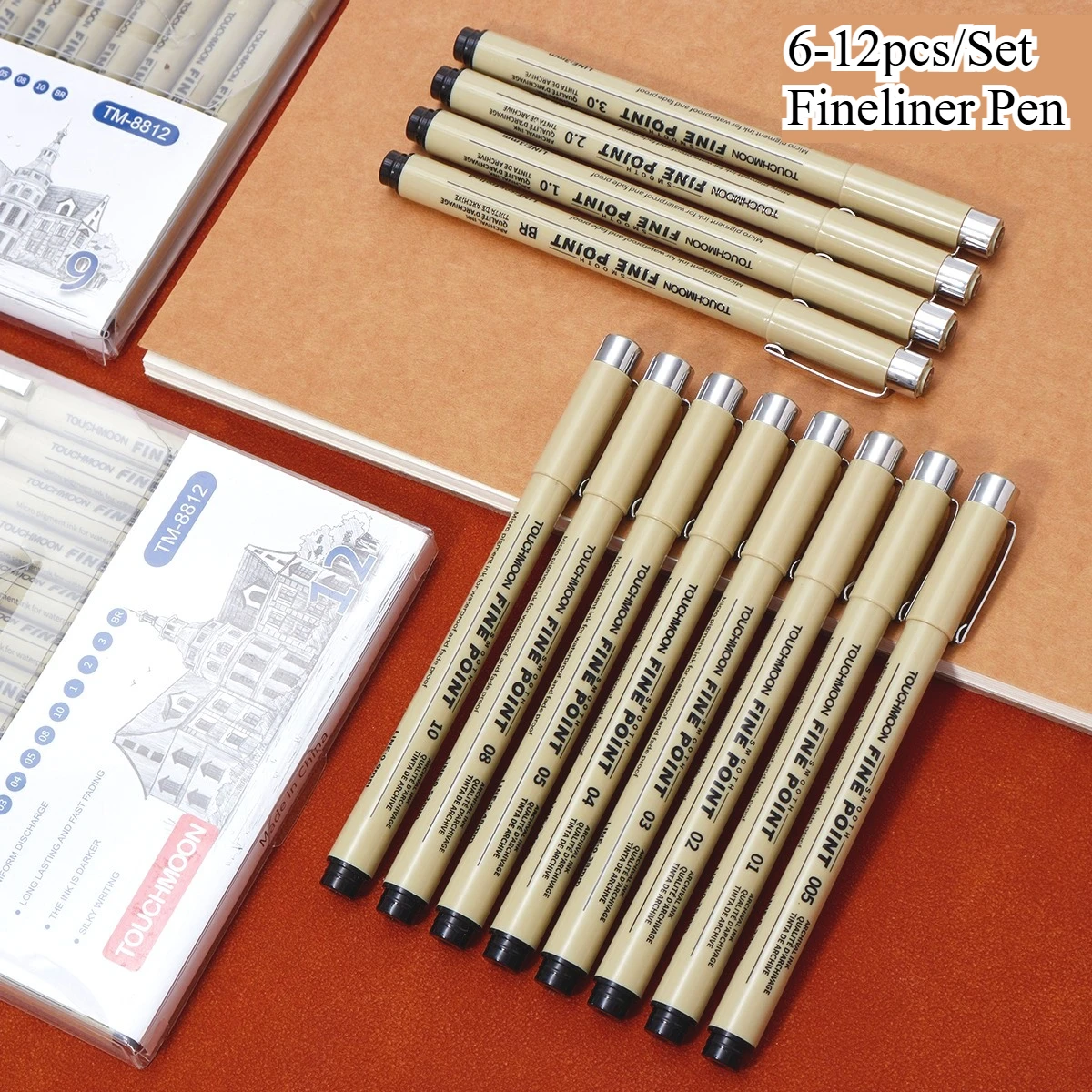 

6-12 шт./компл. художественные маркеры, водостойкая ручка-подводка для рисования, манги, ручная роспись, черные чернильные ручки для эскизов, канцелярские принадлежности для студентов