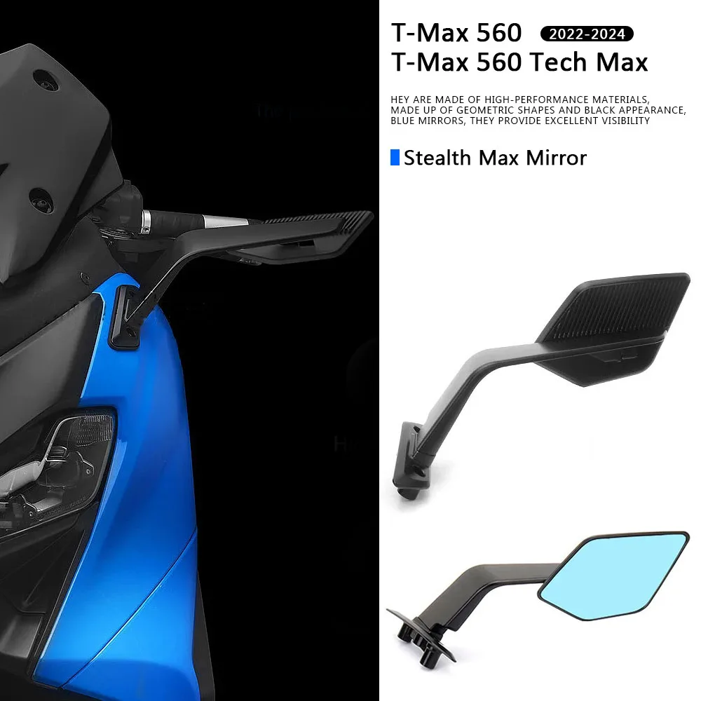 

For Yamaha T-Max 560 Tech Max Stealth Winglets Side Mirror Motorcycle Rearview Mirror With Wind Deflector T-MAX560 2022-2024