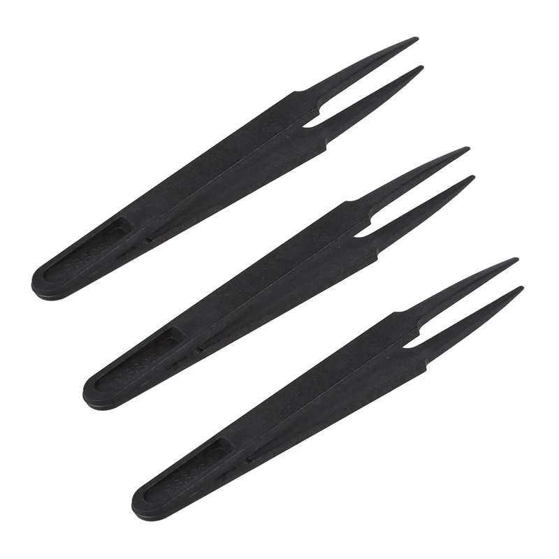 

3X Black Plastic Anti-Static Tweezers Repair Tool