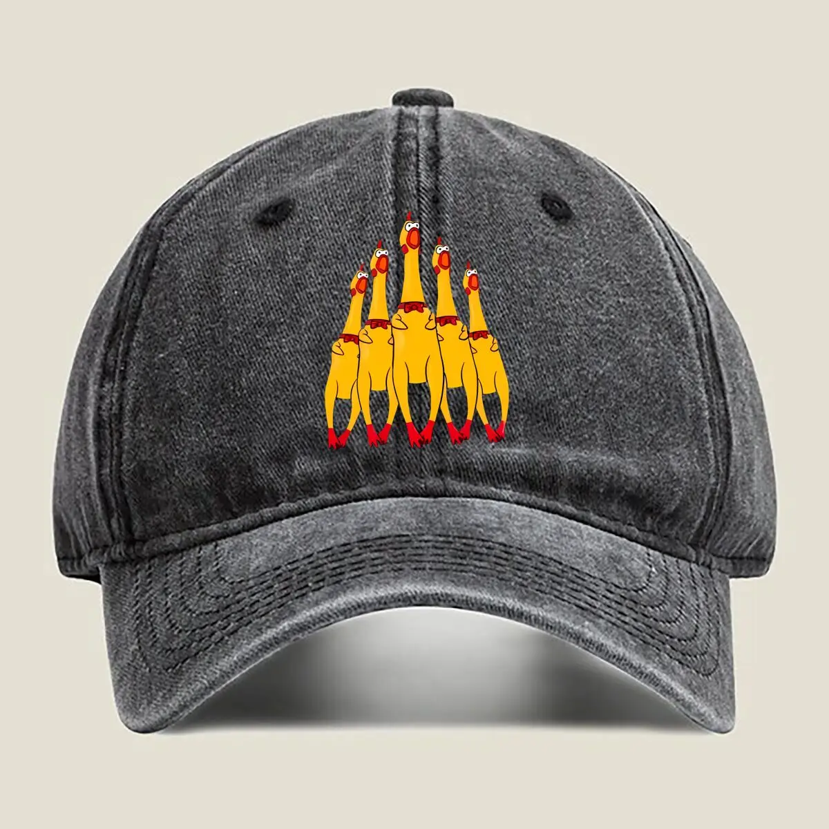 

Утка — игривая, животное, желтая — стираная бейсболка с тематическим дизайном