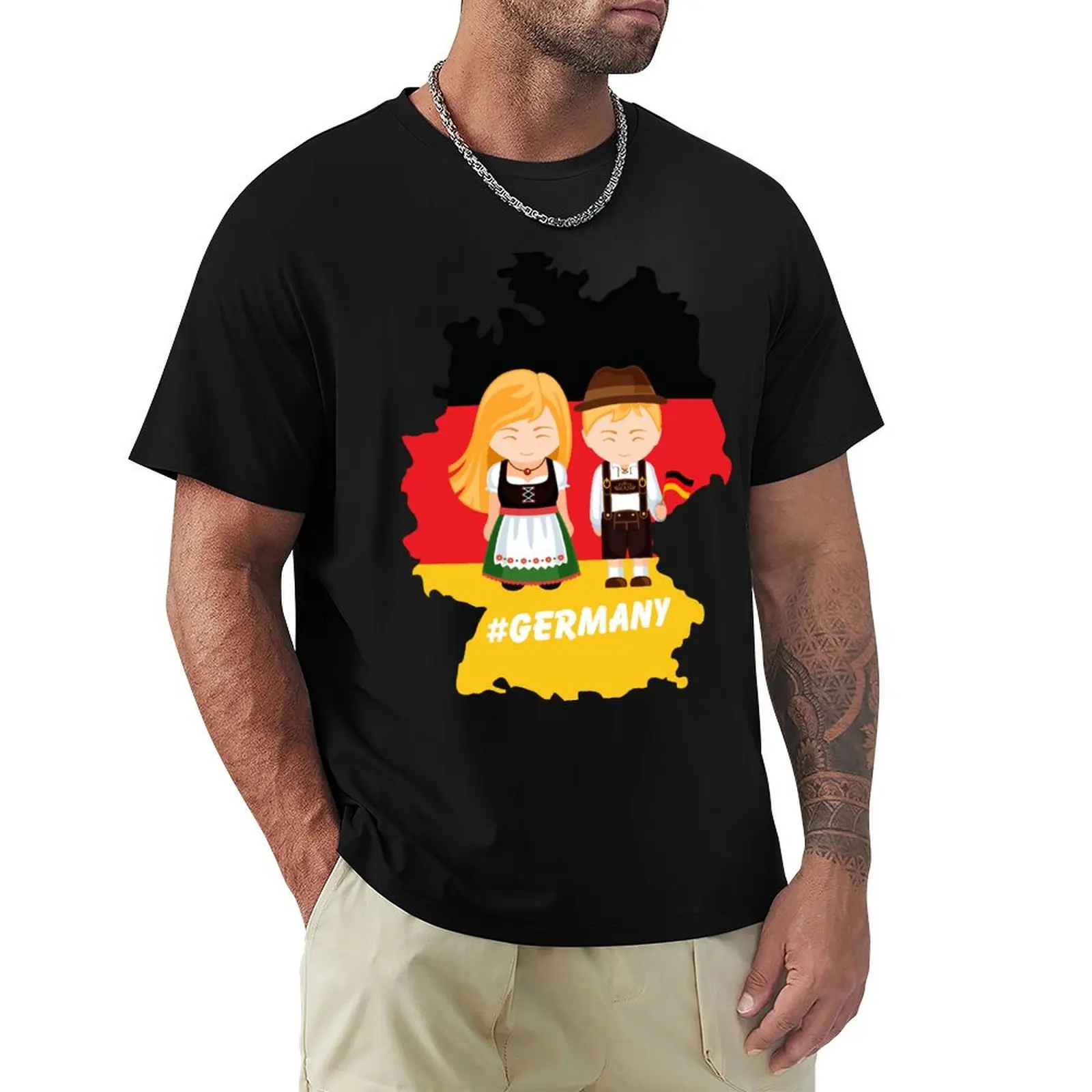 

Germany Flag Map T-Shirt Aesthetic clothing blue lock vintage anime shirt mens plain t shirts