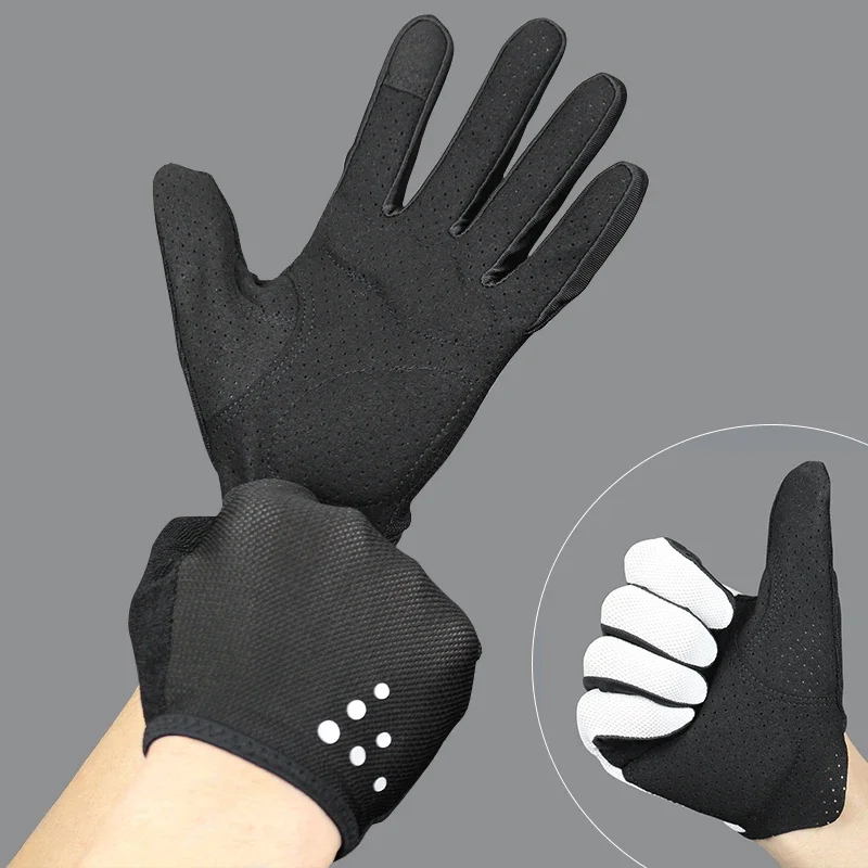 Breathable Full Finger Cycling Gloves for Men Women - Anti-shock Sweat-proof Bike Gloves