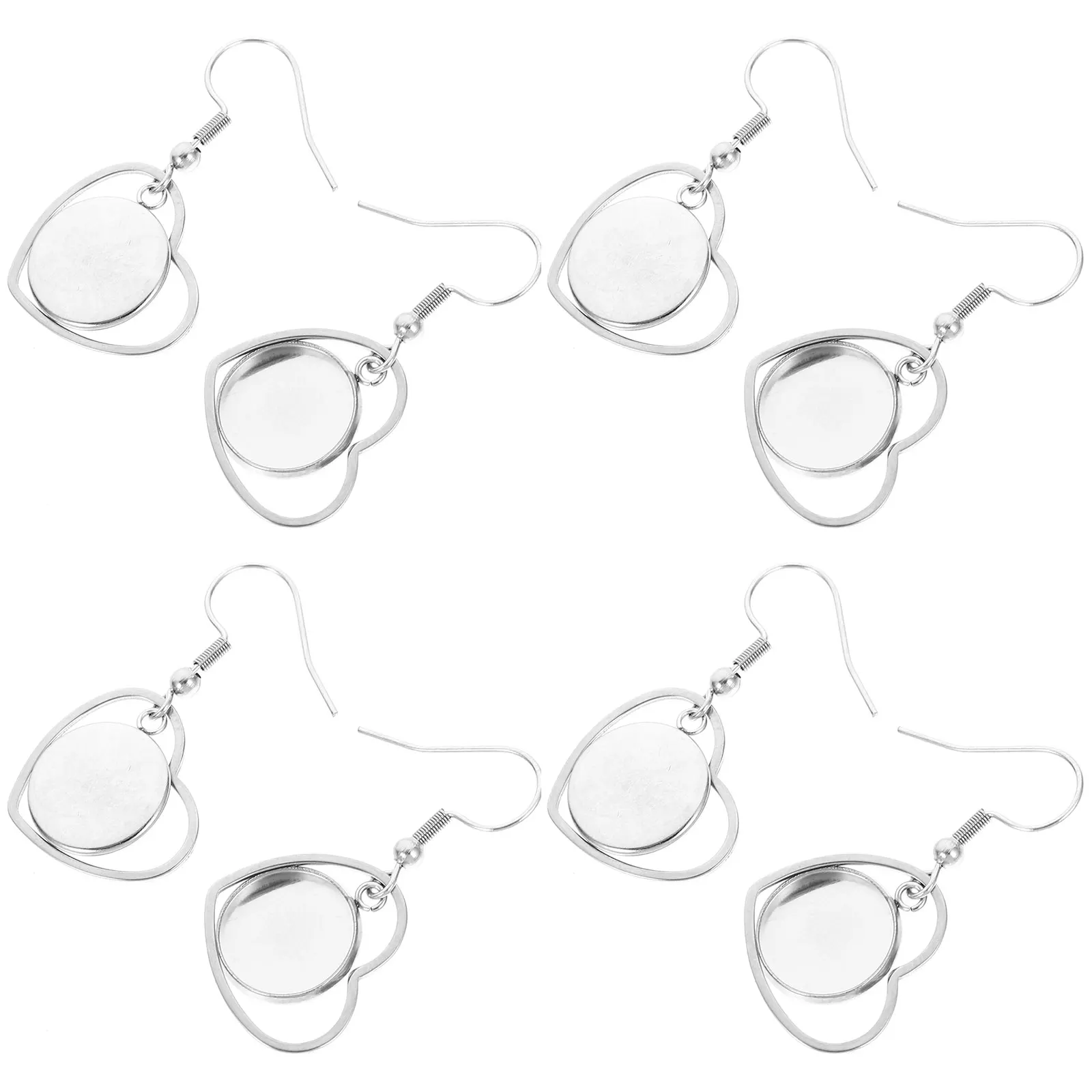 

20 Pcs Stainless Steel Ear Hook Bezels for Jewelry Making Gem Dangle Earring Trays Findings