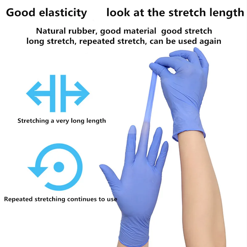 20pcs Nitrile Gloves Disposable Gloves Latex For Household Laboratory Butyronitrile Gloves High Elastic Protective Gloves