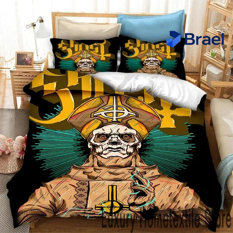 Exquisite 3D Print Ghost Band Bedding Set,Duvet Cover Comforter Bed Set Quilt Cover Pillowcase,King Queen Twin Size Boys Girls A