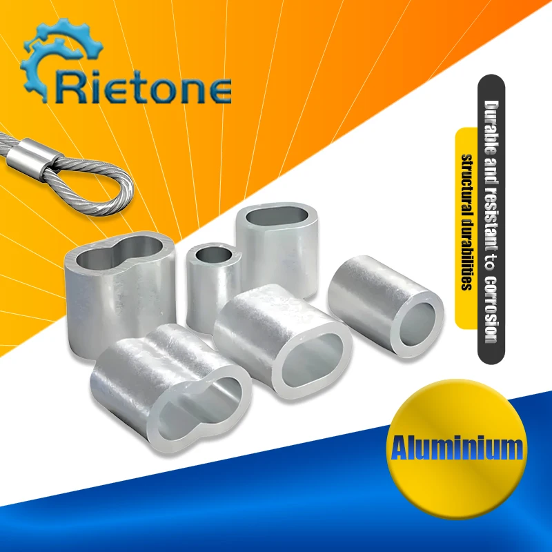 سلك حبل تجعيد كم ثابت تثبيت كليب البيضاوي التعميم 8-نوع الألومنيوم كليب موصل قفل دائرة 0.5/0.8/1 ~ 16 مللي متر مشبك ثابت