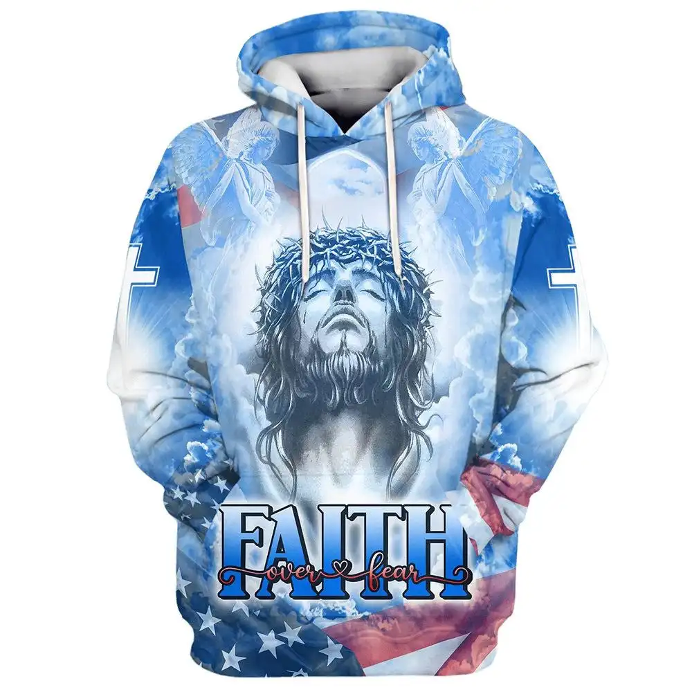 Christian Jesus Autumn Retro Man's Hoodie Sweatshirts 3D Printed Animal Tiger Latin Cross Men Hoodies Pullover God Man Clothing 