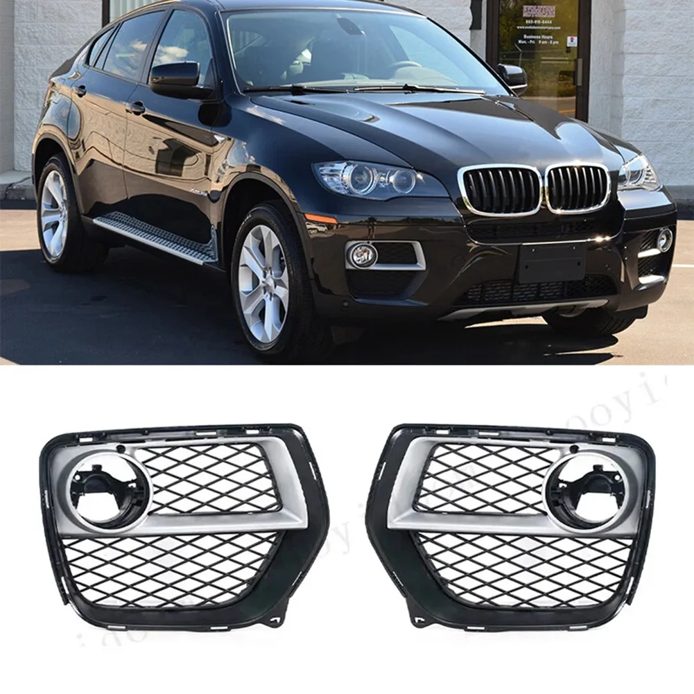 Front Bumper Fog Light Open Vent Grille Cover For BMW X6 E71 2012-2014 Fog Light Trim Frame Panel Cover Car Exterior Parts