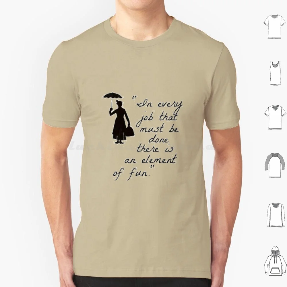 Camiseta Practicall Perfect 4, talla grande, 100% algodón, Poppins Mary Wdw World Walt