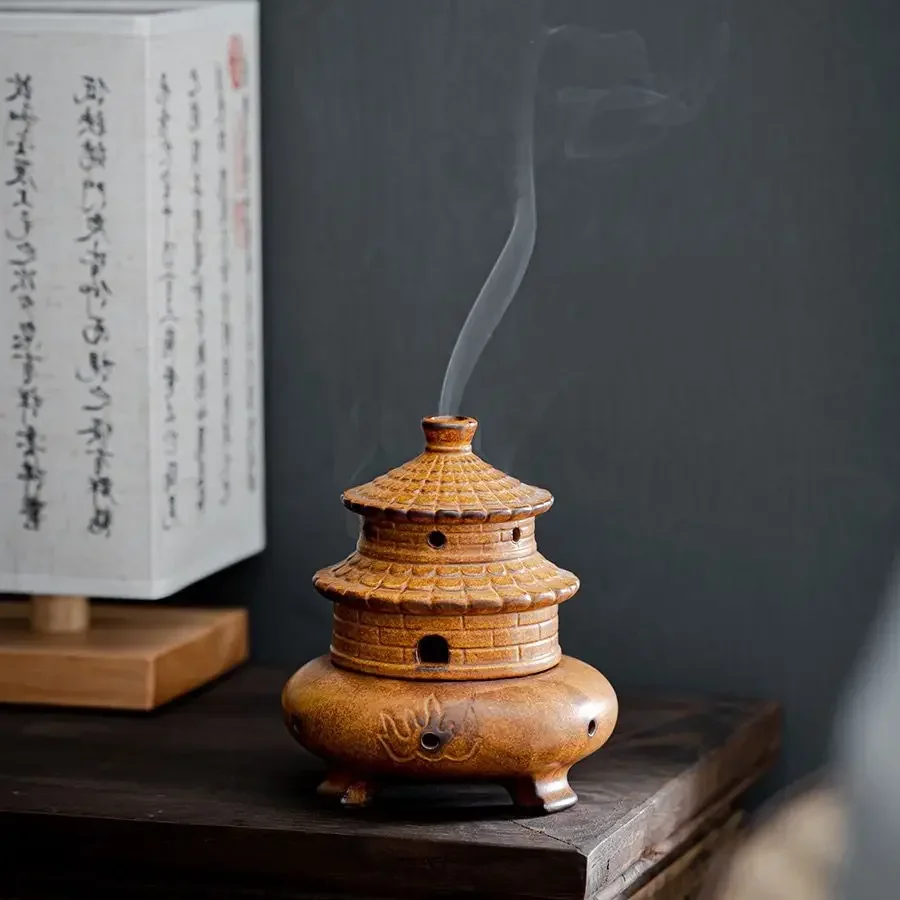 مبخرة منزلية من السيراميك، تقليد موقد البخور القديم، ديكور طاولة الشاي، فرن تاي تشي ثمانية تريجو، هاوسهو #5