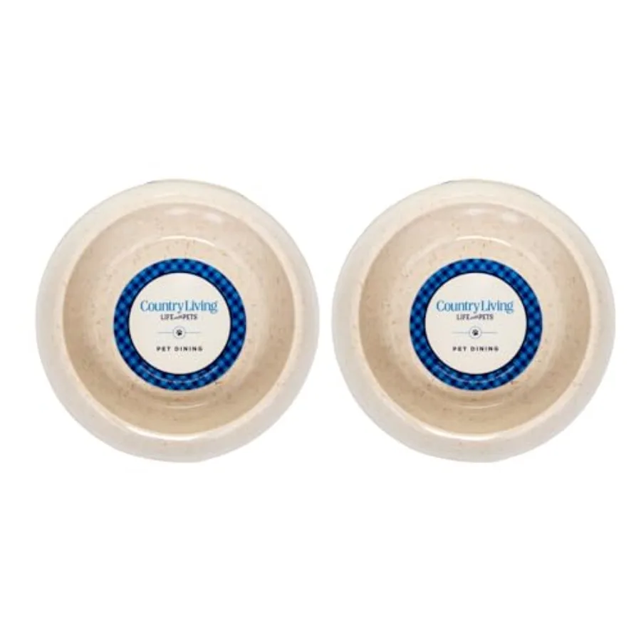 Set of 2 Bamboo Dog Bowls Naturally Sourced Bamboo Design, Non-Toxic, Durable, Dishwasher and Microwave and Pet- Feeding Dish,