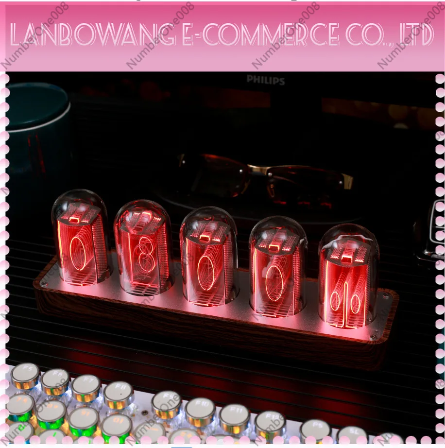 Nixie Tube Style Desk Clock Creative Electronic Alarm Timer Retro Decorative Clock